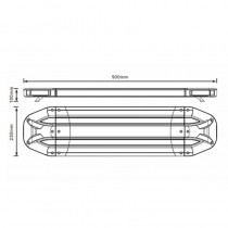Rampe de convoi à LED 900 x 230 x 100 mm – Magnétique/Fixe – Agricole / exceptionnel - Schémas techniques