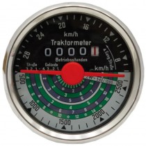 Tractomètre 28km/H, 2500tr/Min, Double Aiguille - Deutz D40, D50  - 1