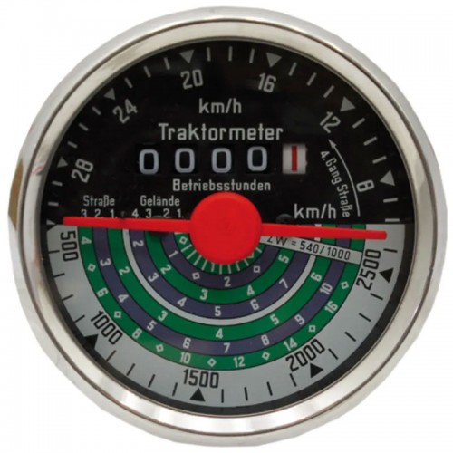 Tractomètre 28km/H, 2500tr/Min, Double Aiguille - Deutz D40, D50  - 1
