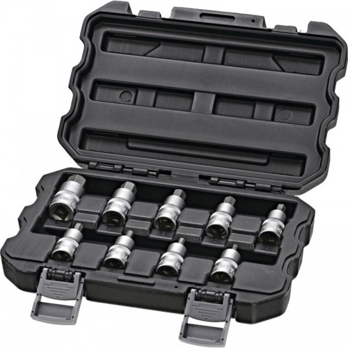 Jeu d’embouts de douille 1/2" six pans court 9 pièces 4 à 17 mm  - 1